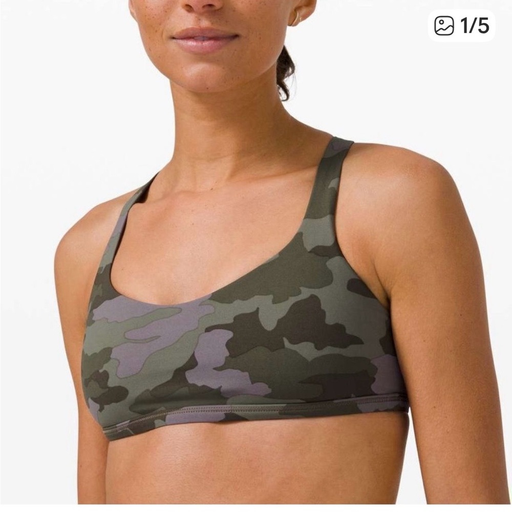 Lululemon Athletica Sports Bra Women’s 8 Free T Be Camo Crisscross